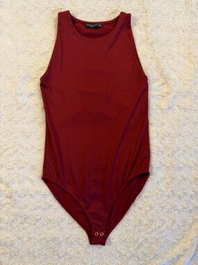 stradivarius Deep Red Sleeveless Bodysuit